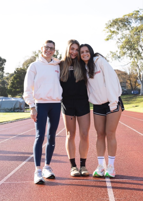 Jacinta Pedis with teammates at the running track